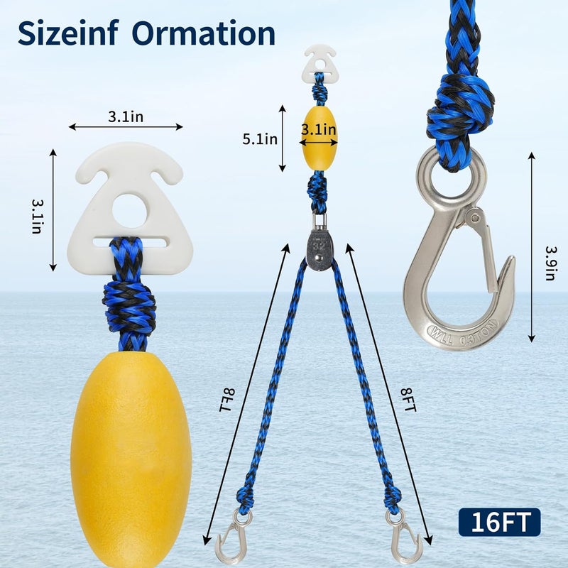 BIGANTTOW Tow Harness with Float, Boat Tow Rope for Tubing, Heavy Duty Tow Harness for Water ski,Wakeboard, kneeboard - Image 2